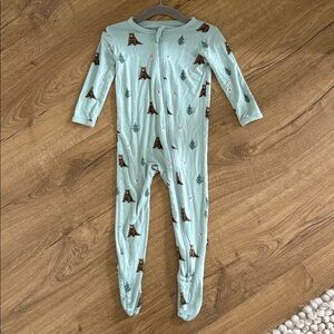 Kyte BABY Bear Trail Print Zipper Footie 18-24 Months EUC